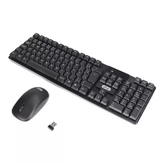 Kit Teclado E Mouse Sem Fio Wireless 2.4ghz Notebook Pc Mac Cor Do Mouse Preto Cor Do Teclado Preto