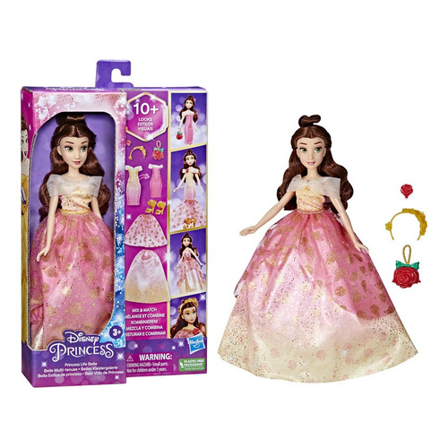 Muñeca Hasbro Disney Princess Bella 10 Looks Diferentes 3