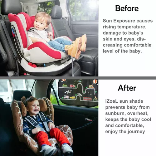 Izoel Parasol Para Coche Para Bebes Y Nios, Paquete De 2