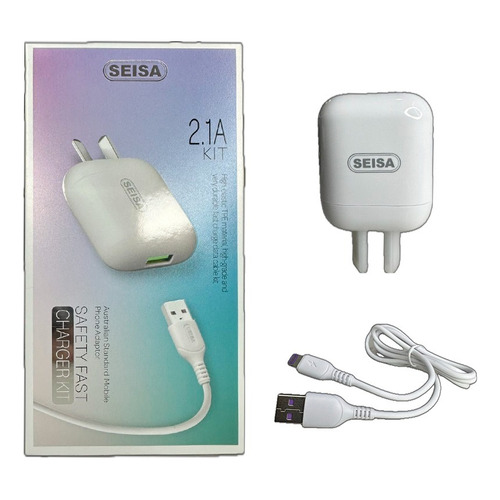 Cargador De Pared + Cable 1m Para iPhone/iPad 2.1a V10 Color Blanco