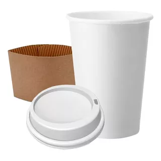 Vaso De Polipapel 12oz Con Tapa Y Collarín (355cc) X 100u.