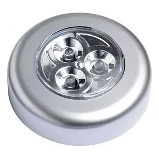 Mini Lanterna/ Lâmpada Auto Adesiva 1 Toque C/3 Leds Eda 9dn Cor Da Lanterna Branco Cor Da Luz Prateado