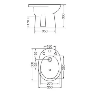 Bidet 3 Agujeros Sanitarios Ferrum Andina Blanco Bea3