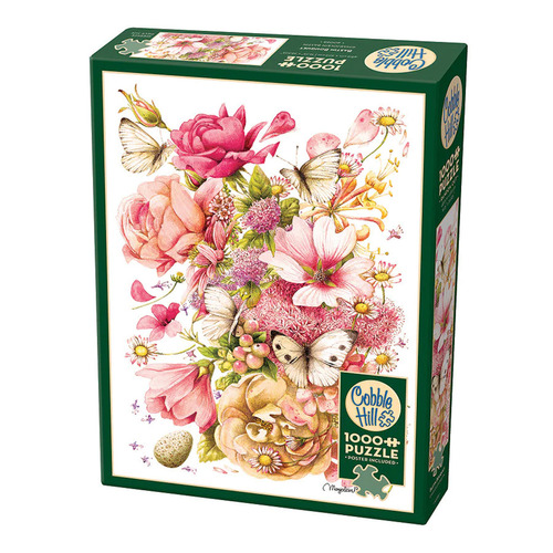 Rompecabezas Ramo Rosas Y Mariposas 1000 Pz Cobble Hill Flor