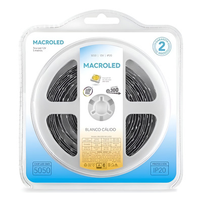 Cinta Tira Led 5050 Rollo 5 Metros Calida Ip20