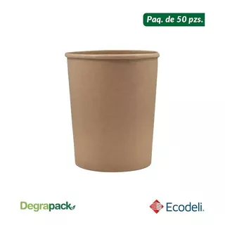 Paq Con 50 Pzs De Contenedor Térmico Biodegradable 950 Ml.