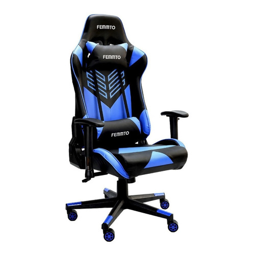 Silla Gamer Escritorio Ergonomica Giratoria Ajustable 180° Pc Gaming Tapizado Cuero Femmto