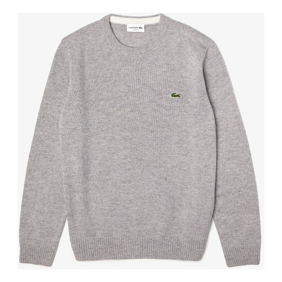 Sweater Lacoste En Lana Cuello Redondo Gris Hombre Ah1357-23