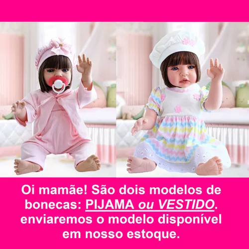 Boneca Bebê Menina Reborn Silicone Pode Molhar Kit Itens