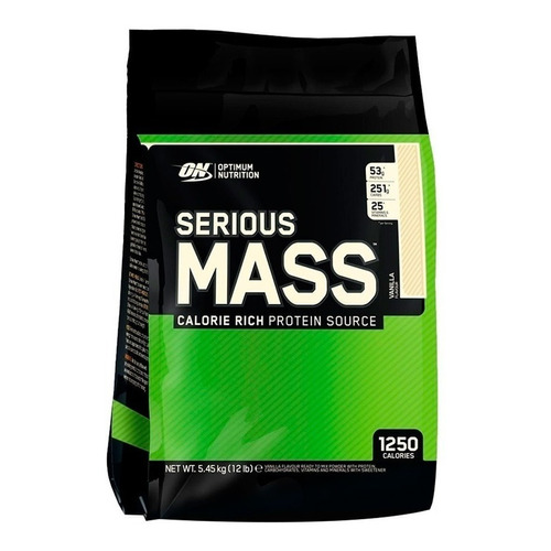 Suplemento en polvo Optimum Nutrition  Mass Serious Mass carbohidratos sabor vainilla en bolsa de 5.44kg