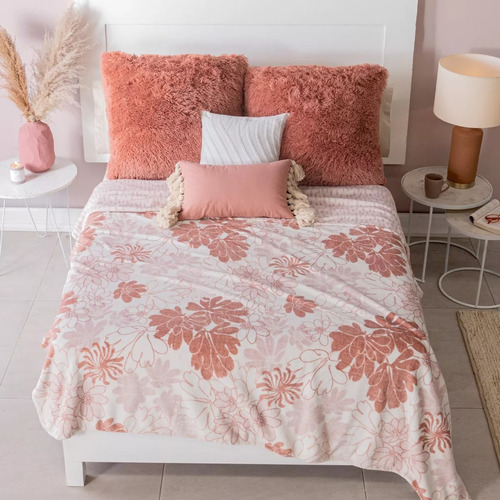 Cobertor Mat / Ind Nordico Liberia Vianney Doble Vista Color Blanco Diseño De La Tela Beauty Soft