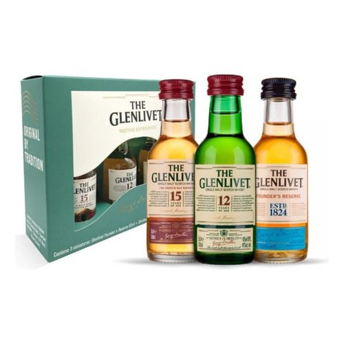 Whisky The Glenlivet Mix Miniatiuras 12 Años 15 Años Founder