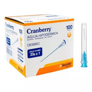 Aguja HiPodérmica Cranberry 23g X 1  Caja 100 Unidades