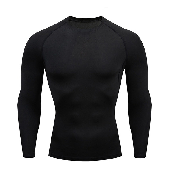 Playera Licra Deportiva Hombre Gym Compresión Cuello