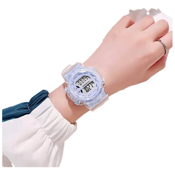 Reloj Electrónico Transparente Impermeable De Moda Jóvenes