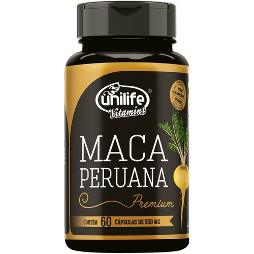 Suplemento en cápsulas Unilife Maca peruana carbohidratos Maca peruana en bote de 60 unidades