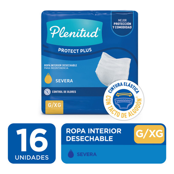 Plenitud Protect Plus Ropa Interior Desechable G/xg X16 Un