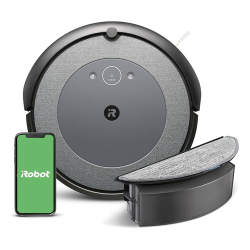 Aspiradora Y Trapeadora Irobot Roomba I5 Gris Y Negra 220v Color Gris/Negro