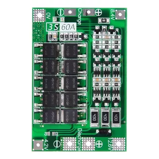 Módulo Carga Balanceada Ion Litio 18650 Bms 3s 60a 12.6v