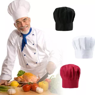 Chef Hat Adulto Ajustable Elástico Panadero Cocina Chef Cap