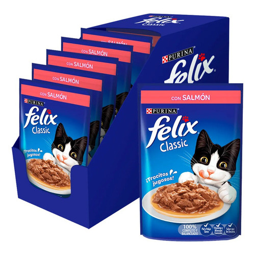 Caja 15 Pouch Felix Gato Adulto Salmón 85gr