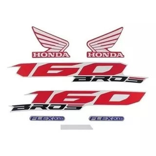 Kit Adesivo Jogo Faixa Moto Honda Bros 160 2017 Vermelha