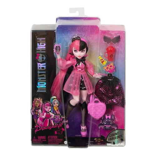 Monster High Muñeca Draculaura Moda Con Accesorios