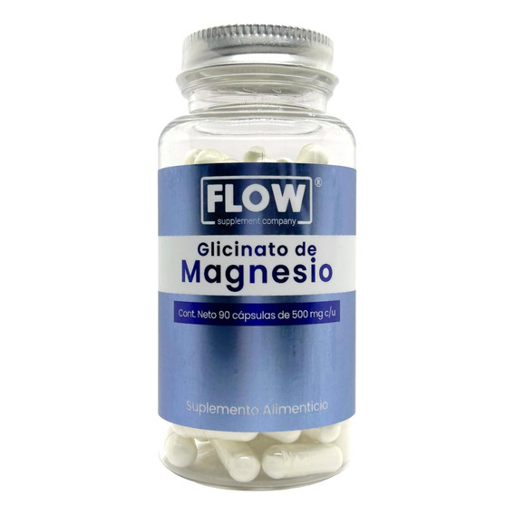 Glicinato De Magnesio 90 Cápsulas De 500 Mg Flow