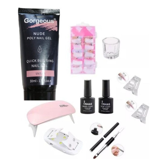 Kit Para Uñas Polygel 8 Pzas + Lampara De Regalo