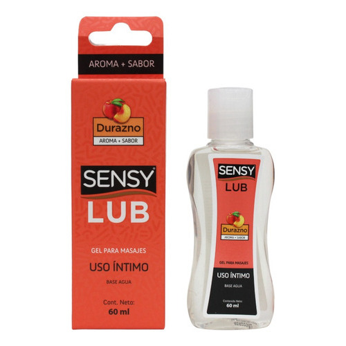Lubricante Comestible Sensy Lub Con Aroma Y Sabor 60 Ml Sabor Durazno