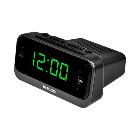 Reloj digital Philco Fm Bluetooth 1012bt-gr Bivolt, color negro