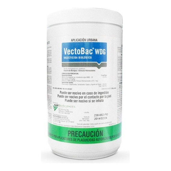 Vectobac Wdg 500 Grs Insecticida Orgánico Larvas De Mosquito