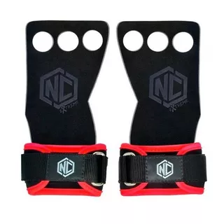 Luvas Grip Cross Pull Up Couro Protetor Palmar 3 Furos Nc Cor Vermelho Tamanho P