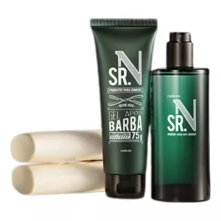 Natura Kit Sr N Masc:perfume+gel Pós Barba+sab (2un90g Cada)
