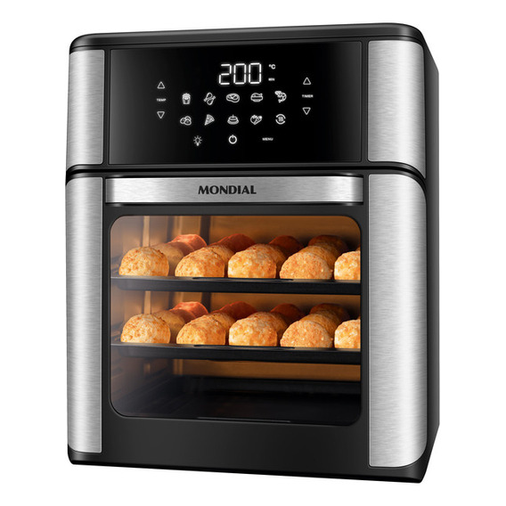 Fritadeira Elétrica Mondial  AFO-12L-BI Forno Oven 12L Cor Preto/Inox 110V