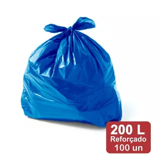 Saco De Lixo 200 Litros Azul Reforçado 100un Plast Veneza