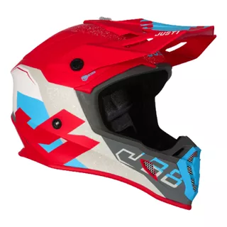 Capacete Para Motocross Just1 J38 Korner Azul/vermelho