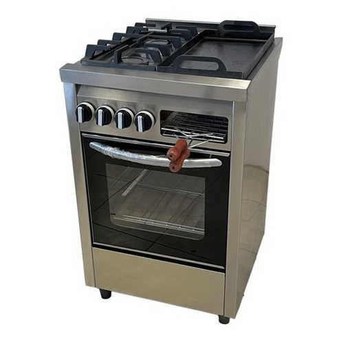 Cocina Usman Industrial 991 a gas 2 hornallas  acero inox puerta con visor