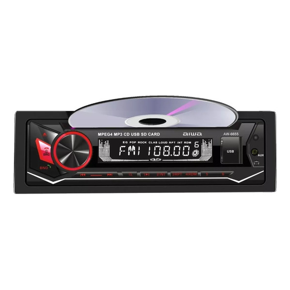 Radio Carro Aiwa Bluetooth Cd Usb Am Fm Desmontable Colores