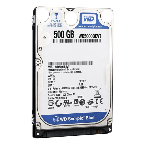 Disco duro interno Western Digital WD Scorpio Blue WD5000BEVT 500GB