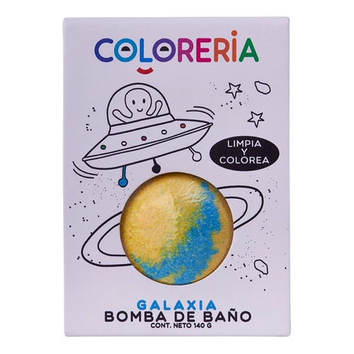 Bomba De Baño Pastilla Espuma Bañera Teñir 140g Coloreria Ed Color Galaxia: Amarillo, Verde y Azul