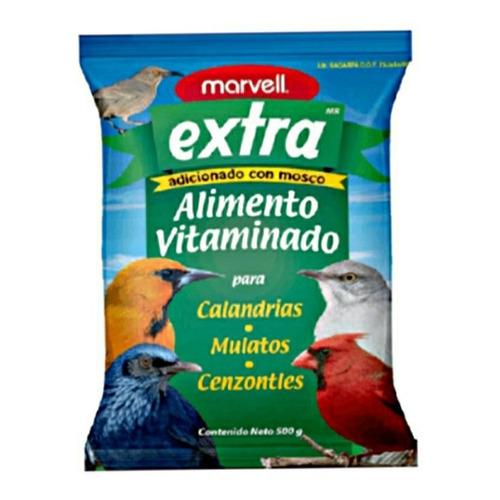 Alimento Extra Para Cenzontle Calandrias Etc. 500g Marvell