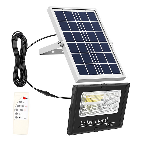 Reflector Lampara Solar Led 600w Impermeable Control Remoto