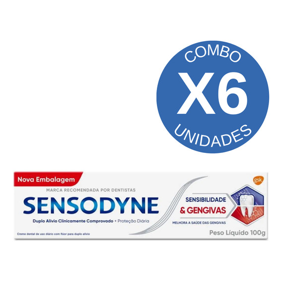 Pack X6 Sensodyne Pasta Dental Sensibilidad & Encías 100g