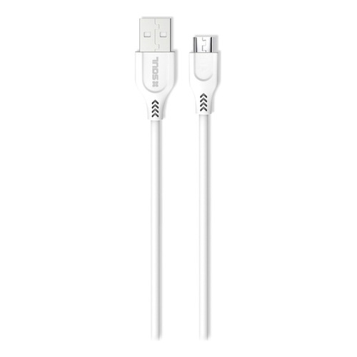 Cable Para Celular iPhone 3 Metros 3.4a Soul Carga Rápida Color Blanco