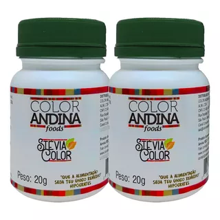 Adoçante Dietético Stévia Color Andina Food, 2 Potes De 20g