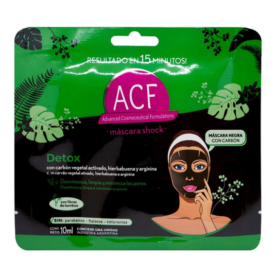 Acf Mascara Facial Negra Carbon Detox Desintoxica Poros 10ml