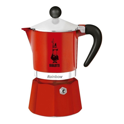 Cafetera Bialetti Rainbow 3 Cups manual roja italiana