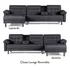 Sala Modular Sofá Cama Mosley Cosmic Reversible Color Gris Oscuro