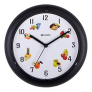 Relógio De Parede Eurora Cozinha Preto 6514